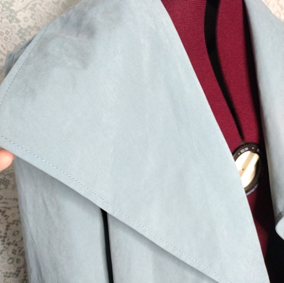 Vero Moda 3/4 length lightweight lined Coat light blue belted waist size L NWOT - Picture 8 of 12